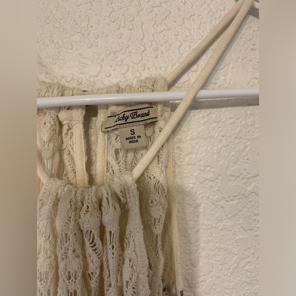 Lucky Brand Women’s Maxi Sun Dress Red Aztec Crochet Sleeveless Size Small - Picture 7 of 7